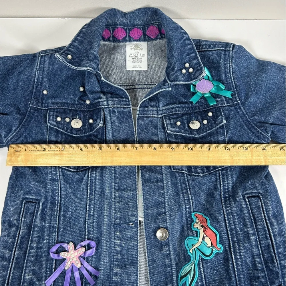 Disney The Little Mermaid Princess Denim Jean Jacket with Embroidered Accents